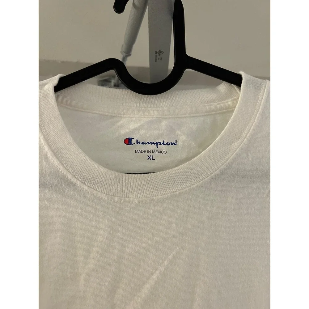 Champion Heritage T-Shirt Men XL Cream Off White Embroidered C Logo Short Sleeve - Picture 3 of 8